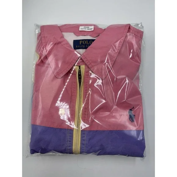 Polo Ralph Lauren Women's Pastel Color Block Poplin Windbreaker Jacket Size L - Picture 15 of 15
